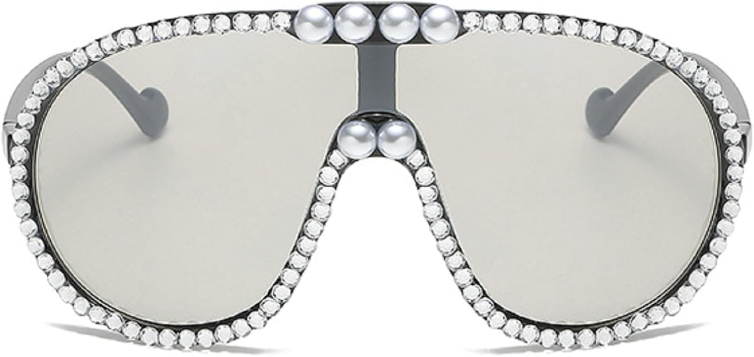 Крупные цельные солнцезащитные очки для женщин и мужчин, модные винтажные солнцезащитные очки в стиле панк, большие очки с защитой от УФ-излучения UV400 mincl, Pearl&silver
Крупные цельные солнцезащитные очки для женщин и мужчин, модные винтажные солнцезащитные очки в стиле панк, большие очки с защитой от УФ-излучения UV400 mincl, Pearl&silver