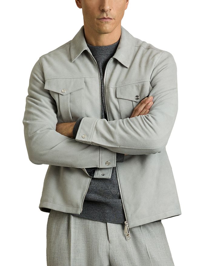 Облегающая замшевая куртка-рубашка Belle на молнии REISS, синий
Облегающая замшевая куртка-рубашка Belle на молнии REISS, синий