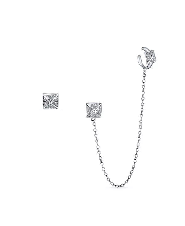 Серьги-Каффы с геометрической квадратной пирамидкой, надеваемые на хрящ, с паве из фианита, набор серег-гвоздиков спиралей, серебро 925 пробы Bling Jewelry, silver
Серьги-Каффы с геометрической квадратной пирамидкой, надеваемые на хрящ, с паве из фианита, набор серег-гвоздиков спиралей, серебро 925 пробы Bling Jewelry, silver