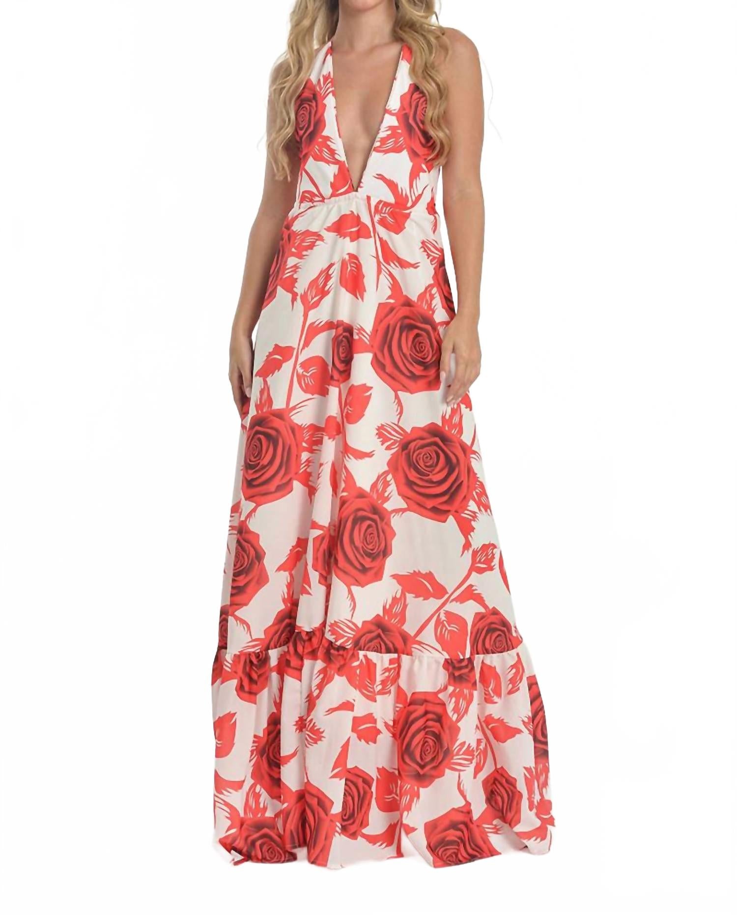 Романтическое платье с принтом роз в разноцветной гамме Steffany Milano, мультиколор 
Романтическое платье с принтом роз в разноцветной гамме Steffany Milano, мультиколор