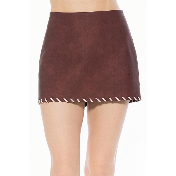 Мини-юбка с декоративной строчкой whipstitch Alexia Admor, Burgundy
Мини-юбка с декоративной строчкой whipstitch Alexia Admor, Burgundy