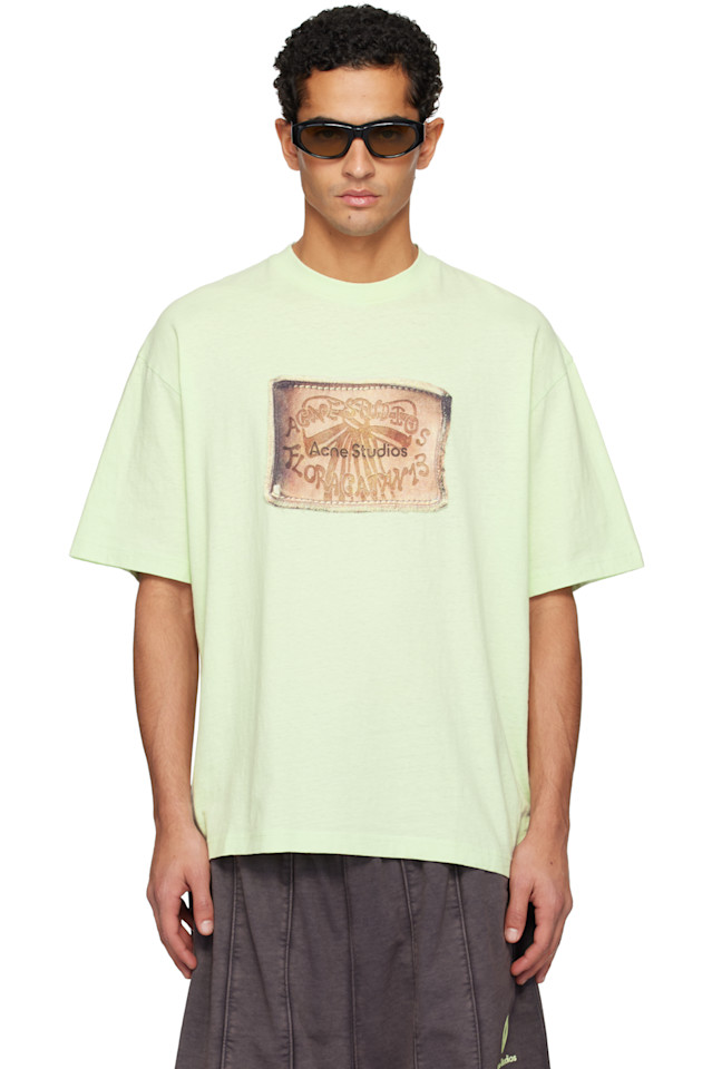 Acne Studios Футболка с зеленым логотипом
Acne Studios Футболка с зеленым логотипом