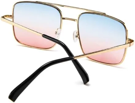 Квадратные солнцезащитные очки с двойным оправом для женщин и мужчин, оправа из металлического сплава, винтажные зеркальные очки большого размера MTZJH, Purple Gold
Квадратные солнцезащитные очки с двойным оправом для женщин и мужчин, оправа из металлического сплава, винтажные зеркальные очки большого размера MTZJH, Purple Gold