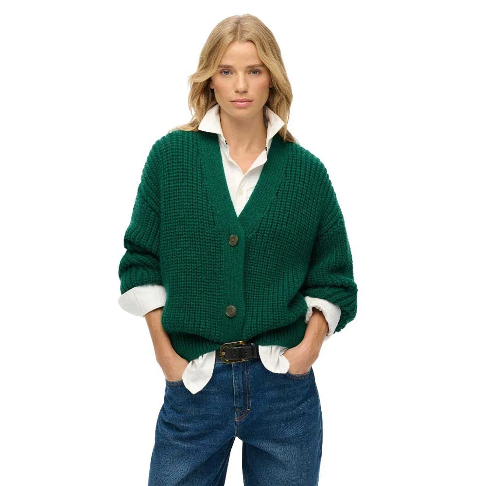 Кардиган Superdry Chunky V Neck, зеленый
Кардиган Superdry Chunky V Neck, зеленый