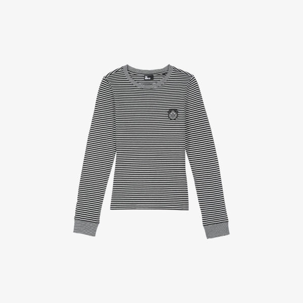 Футболка из хлопкового трикотажа в полоску с круглым вырезом The Kooples, черный
Футболка из хлопкового трикотажа в полоску с круглым вырезом The Kooples, черный