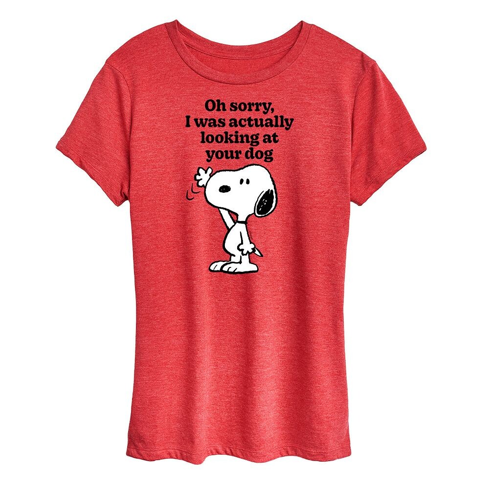 Женская футболка с рисунком Peanuts Snoopy Looking At Your Dog Licensed Character, цвет Heather Red
Женская футболка с рисунком Peanuts Snoopy Looking At Your Dog Licensed Character, цвет Heather Red