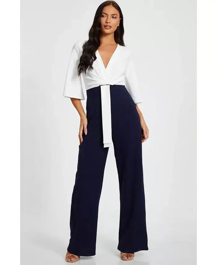 Женский двухцветный комбинезон из крепа и ткани scuba QUIZ, синий
Женский двухцветный комбинезон из крепа и ткани scuba QUIZ, синий