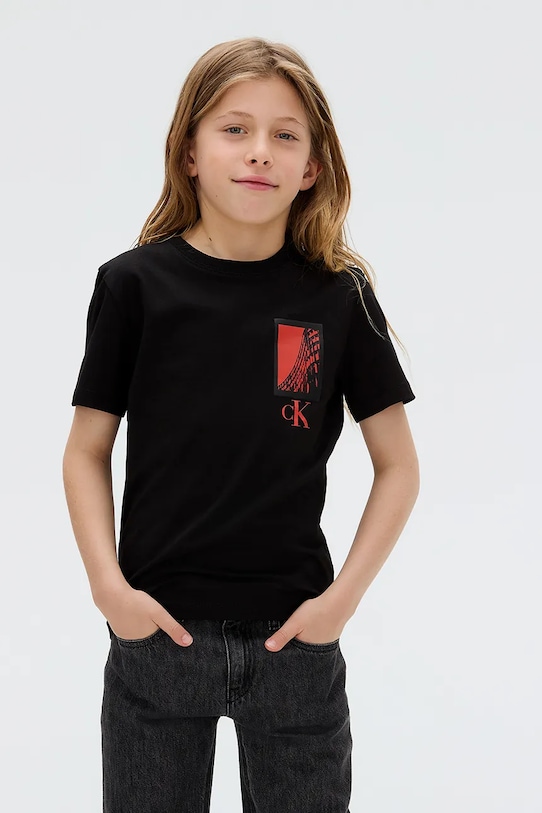 Хлопковая футболка Calvin Klein Jeans, черный 
Хлопковая футболка Calvin Klein Jeans, черный