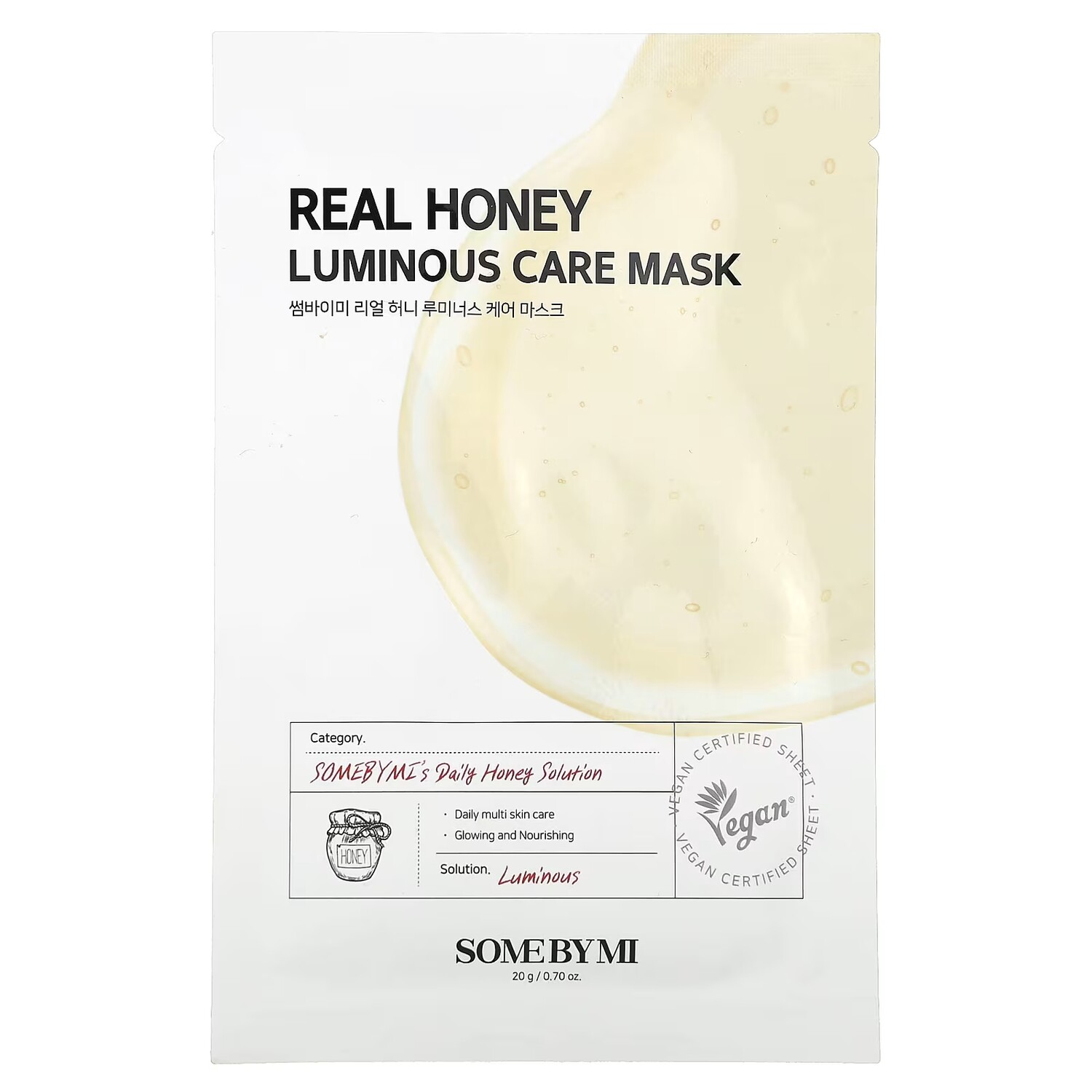 Косметическая маска SOME BY MI Real Honey Luminous Care, 1 лист, 0,70 унции (20 г) 
Косметическая маска SOME BY MI Real Honey Luminous Care, 1 лист, 0,70 унции (20 г)
