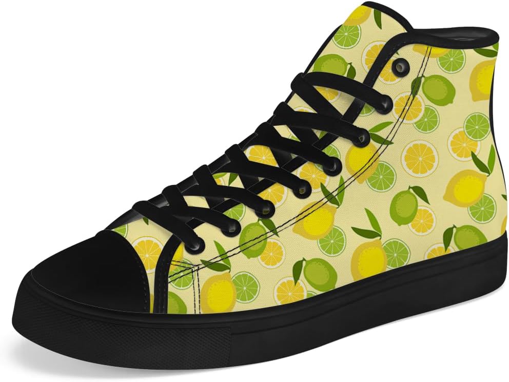 Мужские и женские высокие кеды с лимонным принтом, желтые высокие кроссовки на шнуровке, повседневная обувь Chebing
Мужские и женские высокие кеды с лимонным принтом, желтые высокие кроссовки на шнуровке, повседневная обувь Chebing