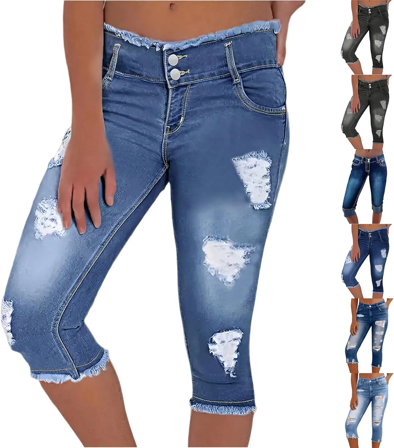 Женские джинсы-капри Stretchy Low Rise Ripped с эффектом подтяжки
Женские джинсы-капри Stretchy Low Rise Ripped с эффектом подтяжки