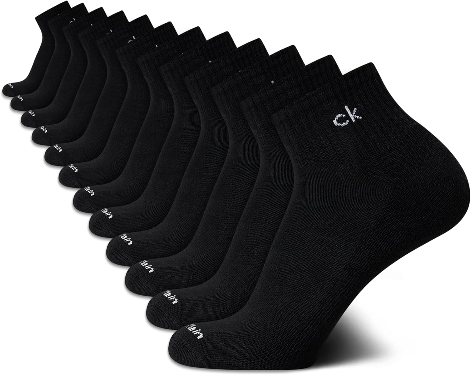 Мужские носки Calvin Klein Quarter Socks - 12 пар дышащих, мягких, амортизированных, спортивных носков до щиколотки для мужчин, All Black
Мужские носки Calvin Klein Quarter Socks - 12 пар дышащих, мягких, амортизированных, спортивных носков до щиколотки для мужчин, All Black