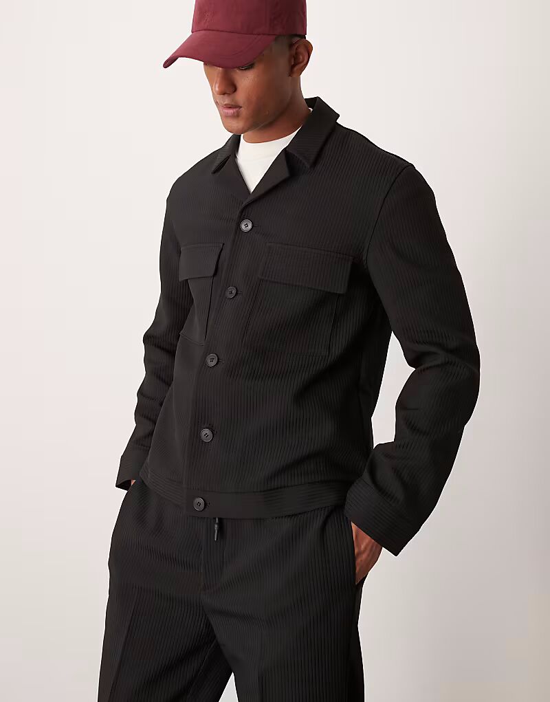 Элегантная куртка-рубашка ASOS DESIGN в черный рубчик
Элегантная куртка-рубашка ASOS DESIGN в черный рубчик