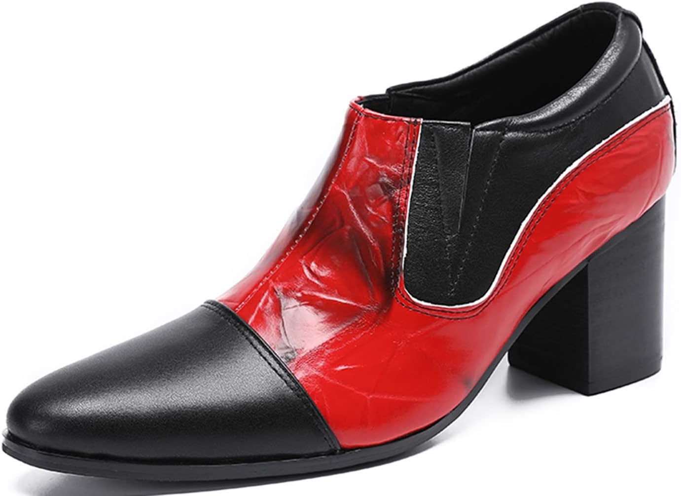 Мужские туфли Santimon с двухцветным кожаным каблуком-блоком - формальные лоферы с острым носком, удобные для сцены, баров и диско-вечеринок, красный
Мужские туфли Santimon с двухцветным кожаным каблуком-блоком - формальные лоферы с острым носком, удобные для сцены, баров и диско-вечеринок, красный