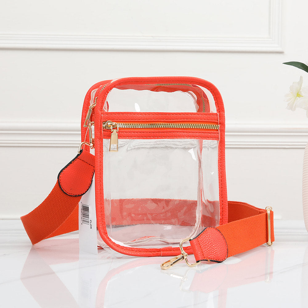 Прямоугольная прозрачная сумка через плечо из искусственной кожи FASHNZFAB, оранжевый 
Прямоугольная прозрачная сумка через плечо из искусственной кожи FASHNZFAB, оранжевый