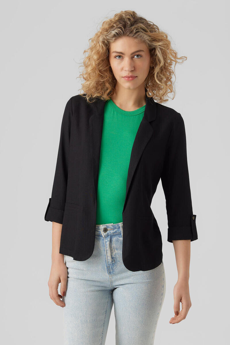 Льняной блейзер с рукавами 3/4 Vero Moda, черный
Льняной блейзер с рукавами 3/4 Vero Moda, черный