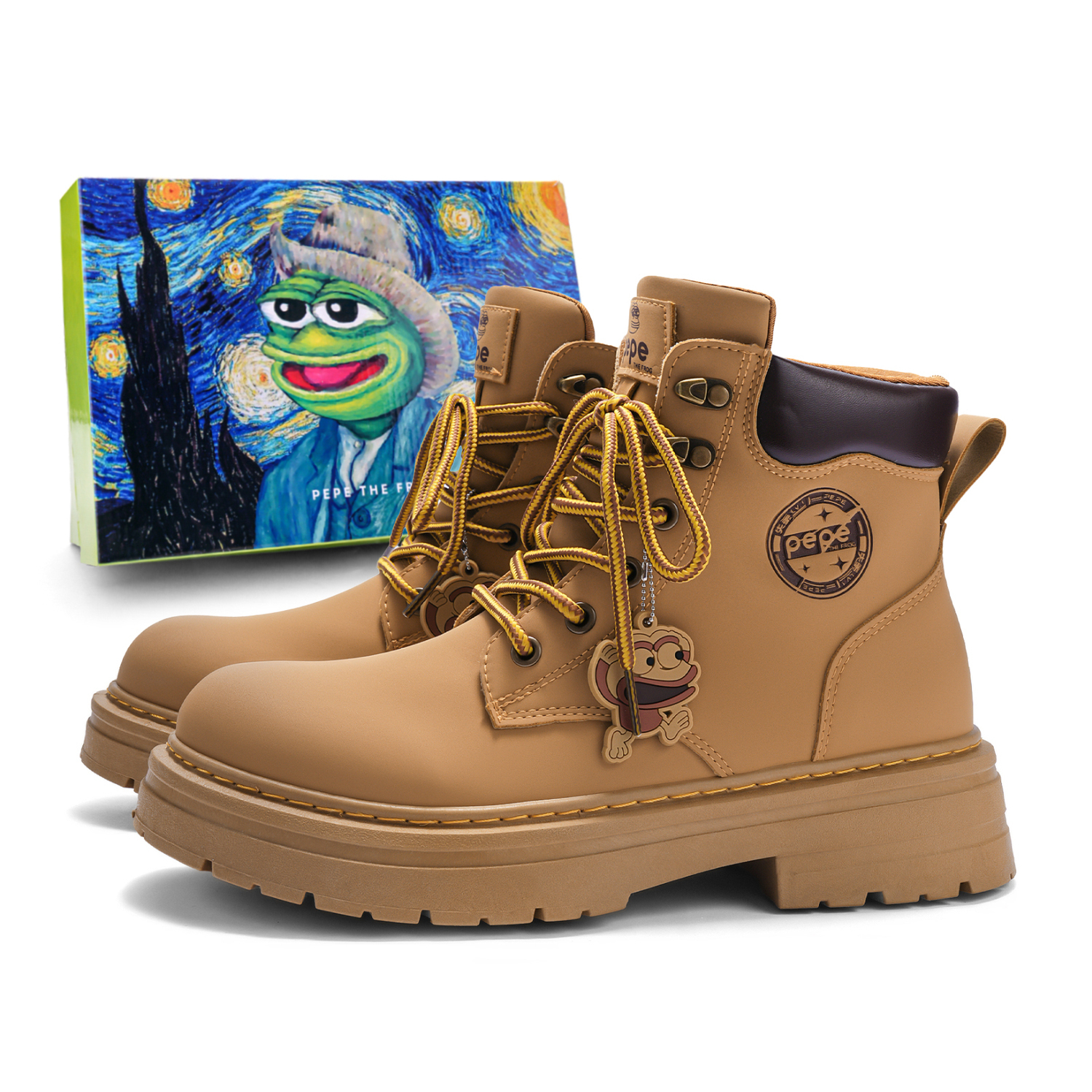 Pepe The Frog Кроссовки Мартин унисекс желтые, цвет Yellow Boots 
Pepe The Frog Кроссовки Мартин унисекс желтые, цвет Yellow Boots