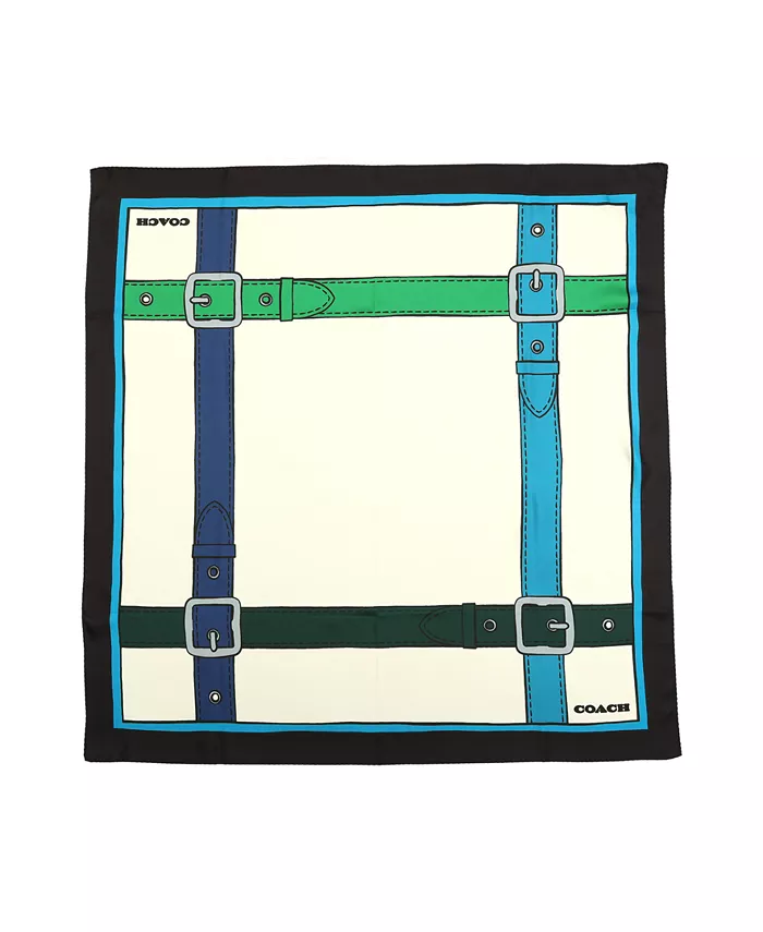 Женский шелковый платок квадратной формы Trompe L'Oeil с принтом в виде ремня COACH, синий
Женский шелковый платок квадратной формы Trompe L'Oeil с принтом в виде ремня COACH, синий