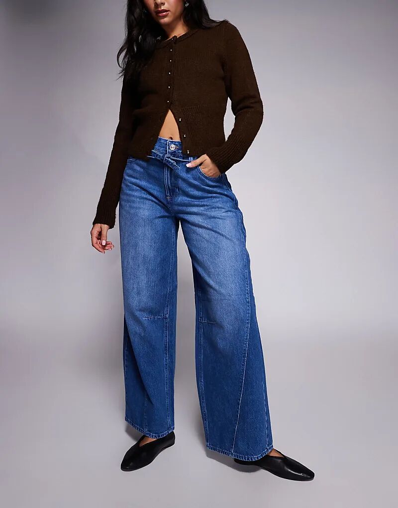 Джинсы River Island средней посадки с эффектом мешковины темно-синего цвета
Джинсы River Island средней посадки с эффектом мешковины темно-синего цвета