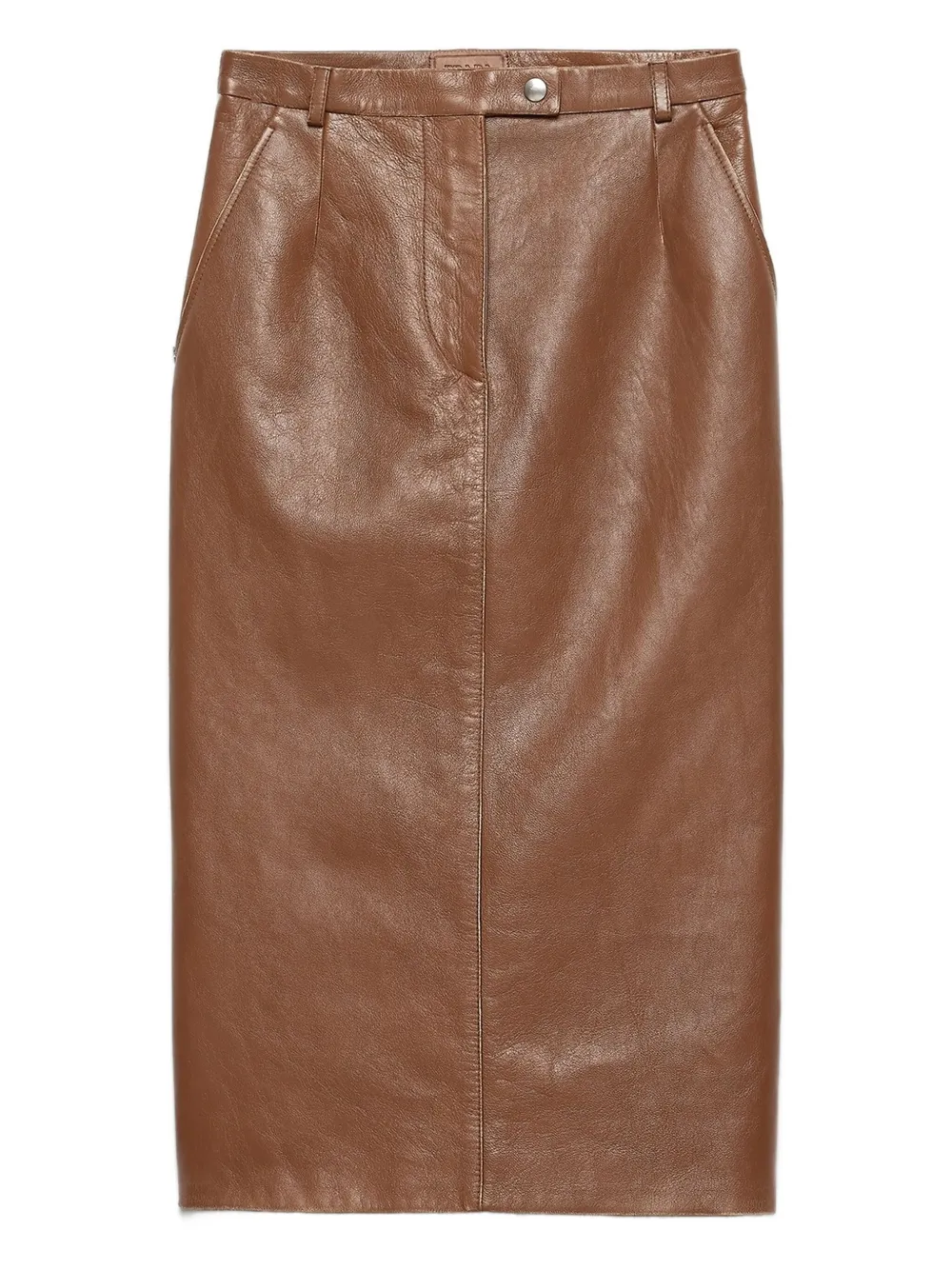 Кожаная юбка-карандаш Prada, коричневый 
Кожаная юбка-карандаш Prada, коричневый