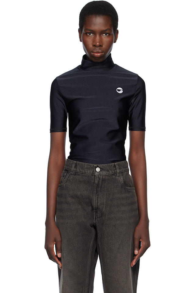 Облегающий топ с высоким воротом Coperni, черный
Облегающий топ с высоким воротом Coperni, черный