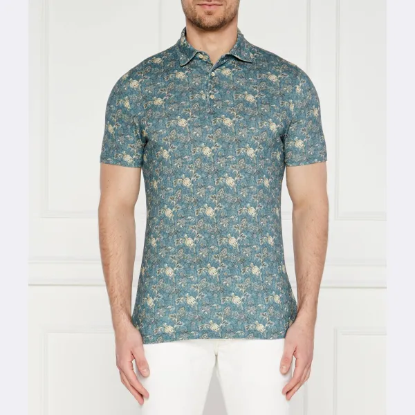 Рубашка поло узкого кроя с пейсли Stenströms, синий
Рубашка поло узкого кроя с пейсли Stenströms, синий