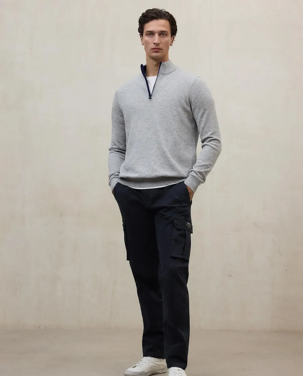 Мужская толстовка с высоким воротником и молнией Ecoalf, светло-серый 
Мужская толстовка с высоким воротником и молнией Ecoalf, светло-серый