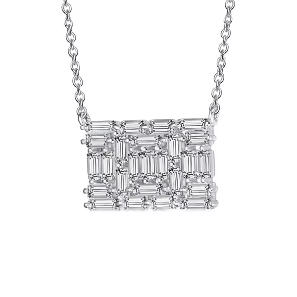 Ожерелье из стерлингового серебра с покрытием из белого золота с прямоугольным кластером из прозрачных зеленых кубических цирконий Genevive, silver
Ожерелье из стерлингового серебра с покрытием из белого золота с прямоугольным кластером из прозрачных зеленых кубических цирконий Genevive, silver