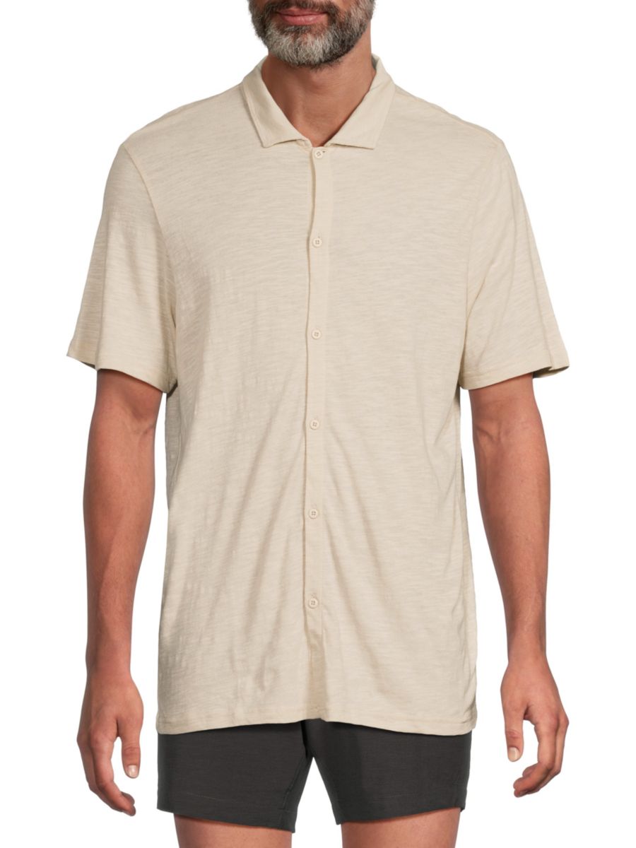 Рубашка из хлопкового трикотажа с пуговицами спереди Onia, цвет Stone
Рубашка из хлопкового трикотажа с пуговицами спереди Onia, цвет Stone