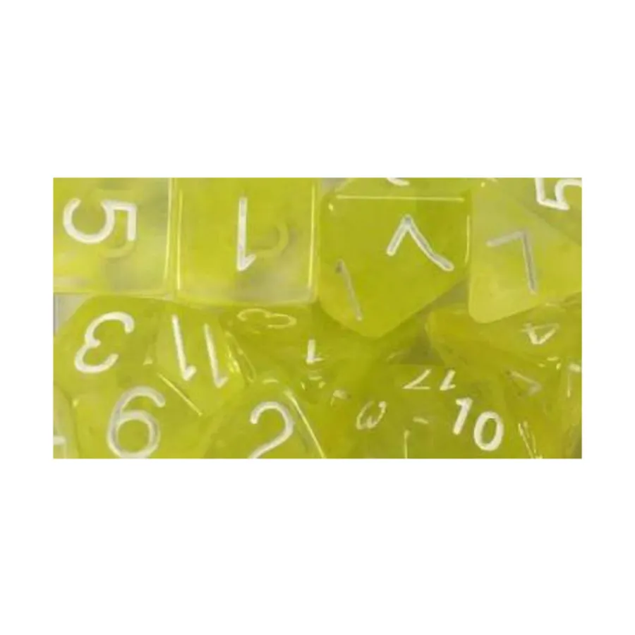 Многогранные игральные кости — желе охры с белыми цифрами (7), Game Dice - Diffusion (Role 4 Initiative)
Многогранные игральные кости — желе охры с белыми цифрами (7), Game Dice - Diffusion (Role 4 Initiative)