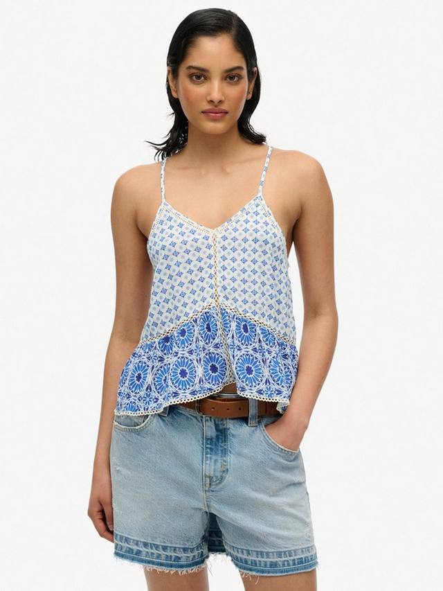 Блузка-ками Boho с лестничной отделкой Superdry, Ibiza Blue
Блузка-ками Boho с лестничной отделкой Superdry, Ibiza Blue