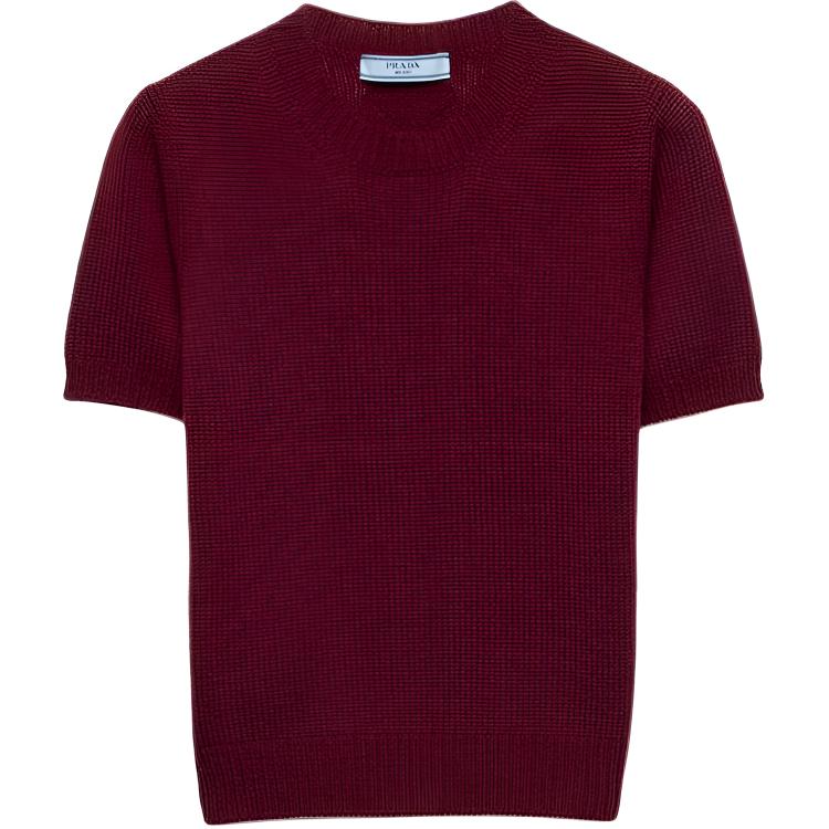 Рифленый вязаный кашемировый свитер PRADA, красный
Рифленый вязаный кашемировый свитер PRADA, красный