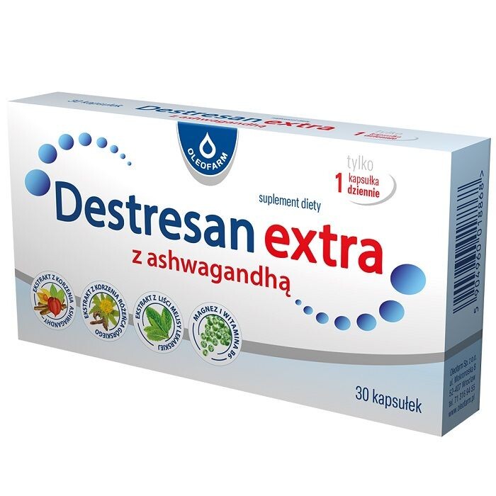 Препарат, который успокаивает и облегчает засыпание Destresan Extra z Ashwagandhą, 30 шт
Препарат, который успокаивает и облегчает засыпание Destresan Extra z Ashwagandhą, 30 шт