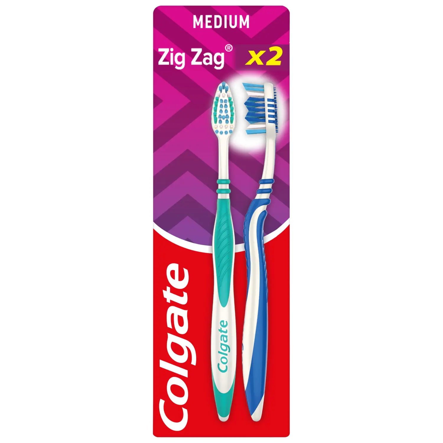 Colgate Zig Zag средняя зубная щетка, 2 шт/1 упаковка
Colgate Zig Zag средняя зубная щетка, 2 шт/1 упаковка