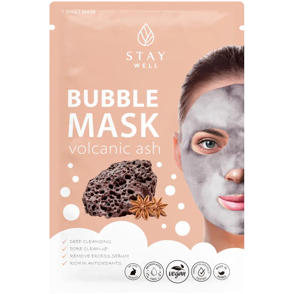 Stay Well Bubble Mask Volcanic Ash очищающая маска для лица, 1 шт.
Stay Well Bubble Mask Volcanic Ash очищающая маска для лица, 1 шт.