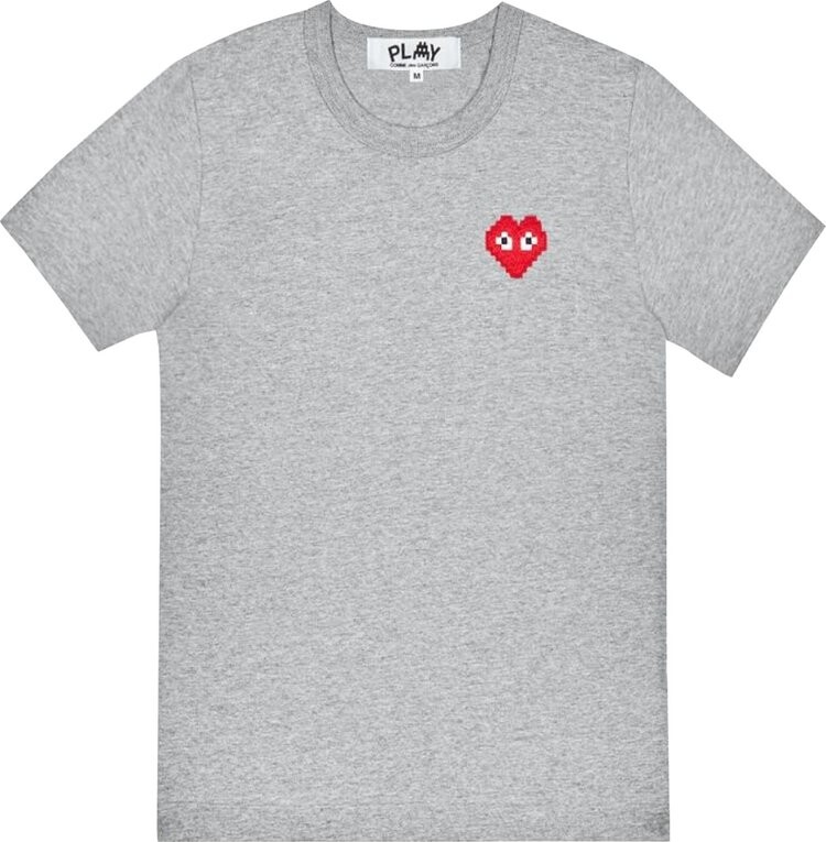 Футболка Comme des Garçons PLAY x Invader Heart Tee 'Grey', серый 
Футболка Comme des Garçons PLAY x Invader Heart Tee 'Grey', серый