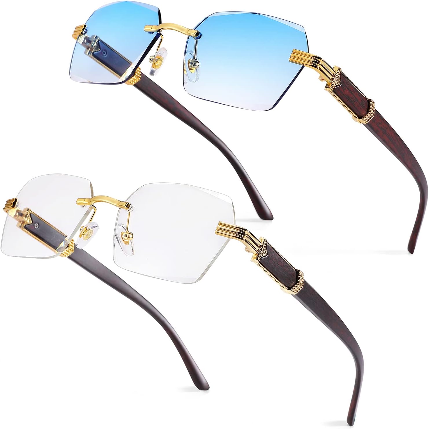 Солнцезащитные очки Pro Acme без оправы, прямоугольной формы, для мужчин и женщин, шестиугольные солнцезащитные очки, безрамочные очки в стиле Y2K, B9 2 Pack (Clear + Blue Gradient)
Солнцезащитные очки Pro Acme без оправы, прямоугольной формы, для мужчин и женщин, шестиугольные солнцезащитные очки, безрамочные очки в стиле Y2K, B9 2 Pack (Clear + Blue Gradient)