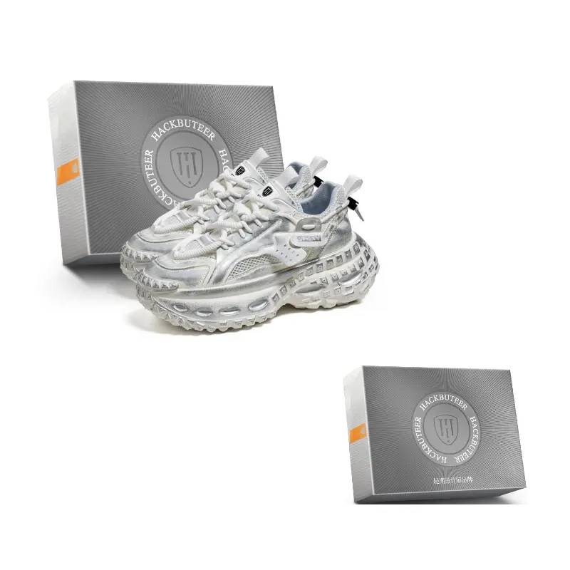 HACKBUTEER Мужские низкие массивные кроссовки в коробке белые, цвет White
HACKBUTEER Мужские низкие массивные кроссовки в коробке белые, цвет White