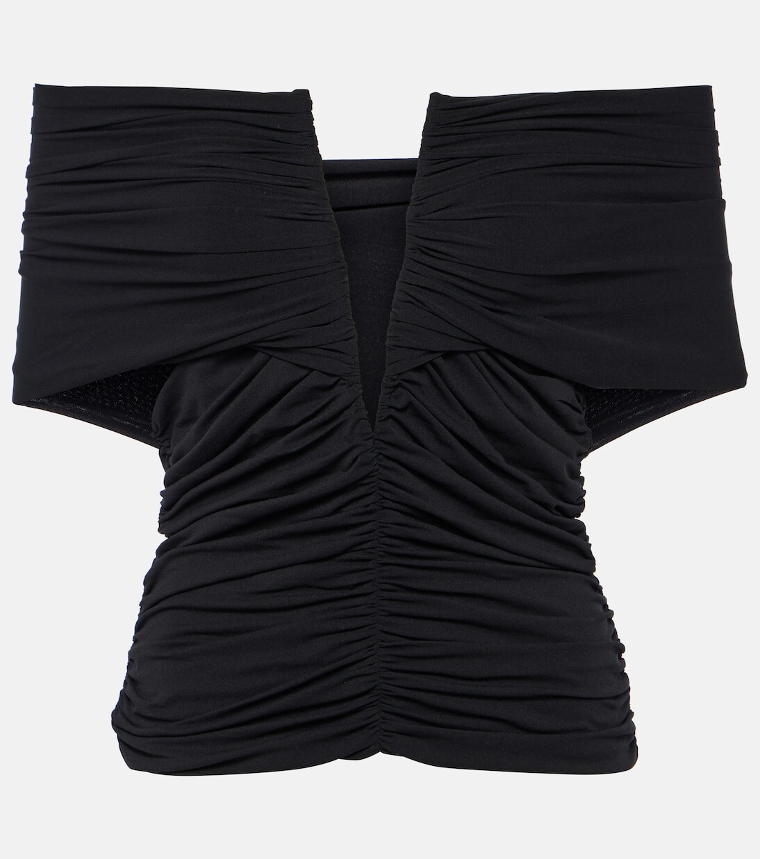 Укороченная блузка из джерси с открытыми плечами Magda Butrym, черный
Укороченная блузка из джерси с открытыми плечами Magda Butrym, черный