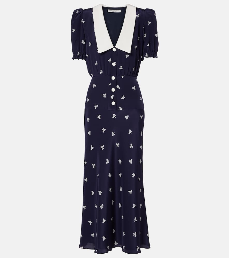 Шелковое миди-платье Alessandra Rich, Navy Blue-White
Шелковое миди-платье Alessandra Rich, Navy Blue-White