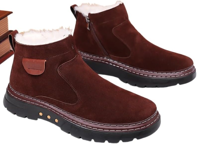 Зимние мужские ботинки с отделкой из замши, утепленные флисом, водонепроницаемые, с нескользящей подошвой, для холодной погоды, повседневные, теплая обувь для прогулок на улице Qacksv, коричневый
Зимние мужские ботинки с отделкой из замши, утепленные флисом, водонепроницаемые, с нескользящей подошвой, для холодной погоды, повседневные, теплая обувь для прогулок на улице Qacksv, коричневый