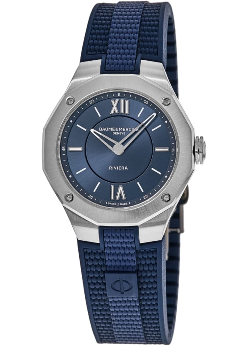 Женские часы Baume & Mercier Riviera с синим циферблатом и каучуковым ремешком 10689
Женские часы Baume & Mercier Riviera с синим циферблатом и каучуковым ремешком 10689