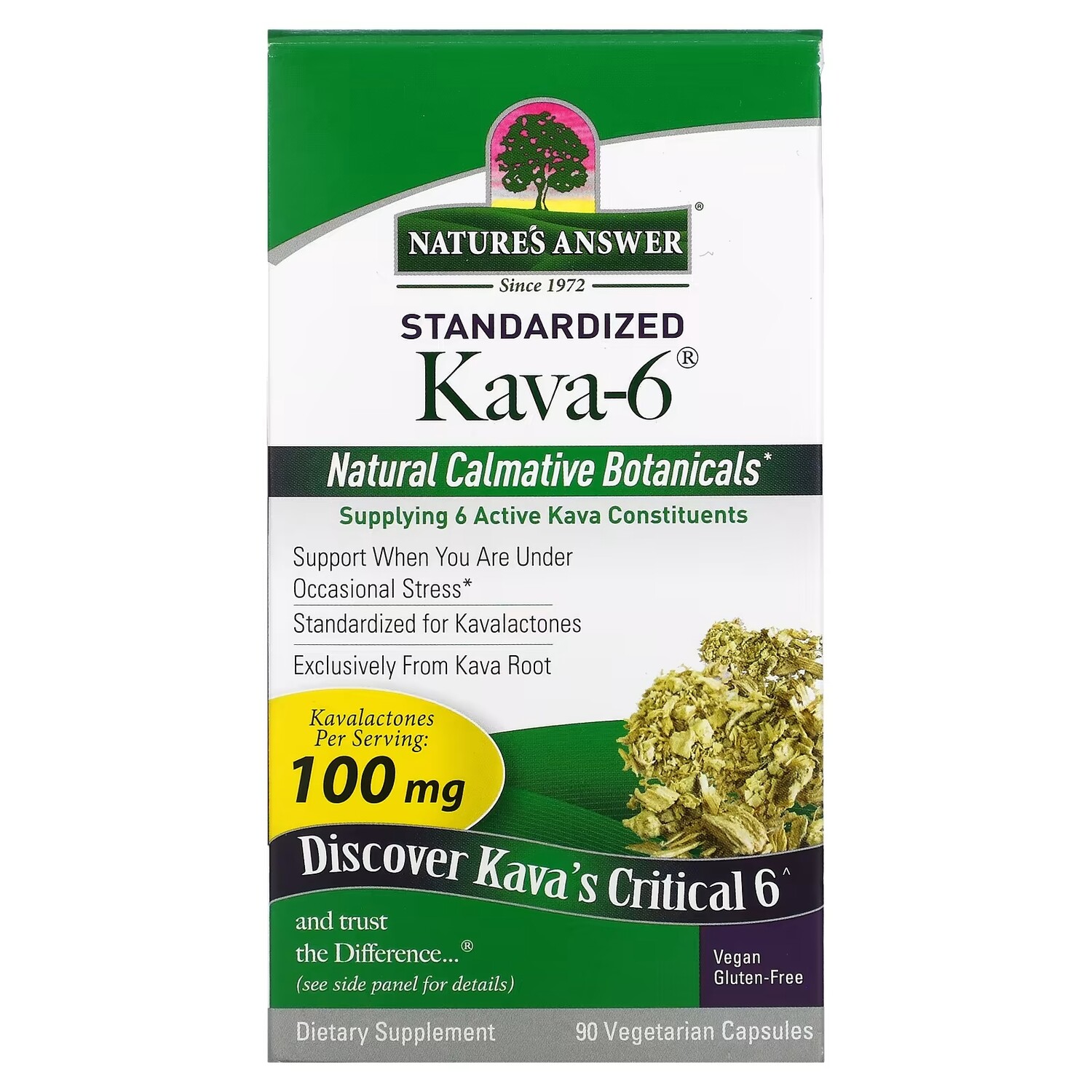 Натуральные Успокаивающие Растительные Компоненты Nature's Answer Kava-6, 90 капсул
Натуральные Успокаивающие Растительные Компоненты Nature's Answer Kava-6, 90 капсул