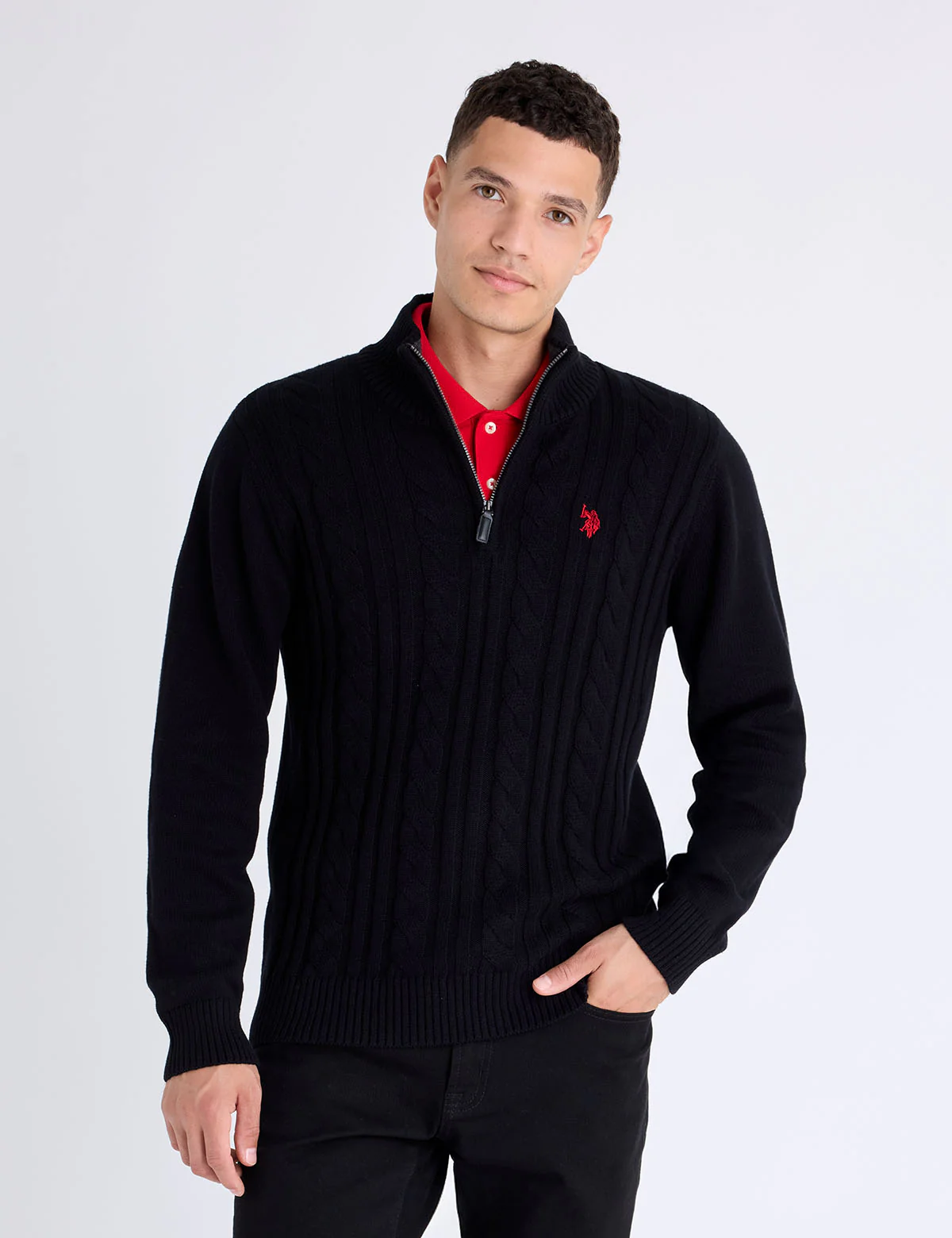 Свитер U.S. Polo Assn 1/4 Zip Cotton Cable, черный
Свитер U.S. Polo Assn 1/4 Zip Cotton Cable, черный