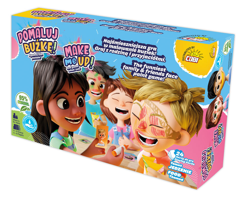 Нарисуй смайлик! Угадай, кто я! (Тема еды), семейная игра, COBI
Нарисуй смайлик! Угадай, кто я! (Тема еды), семейная игра, COBI