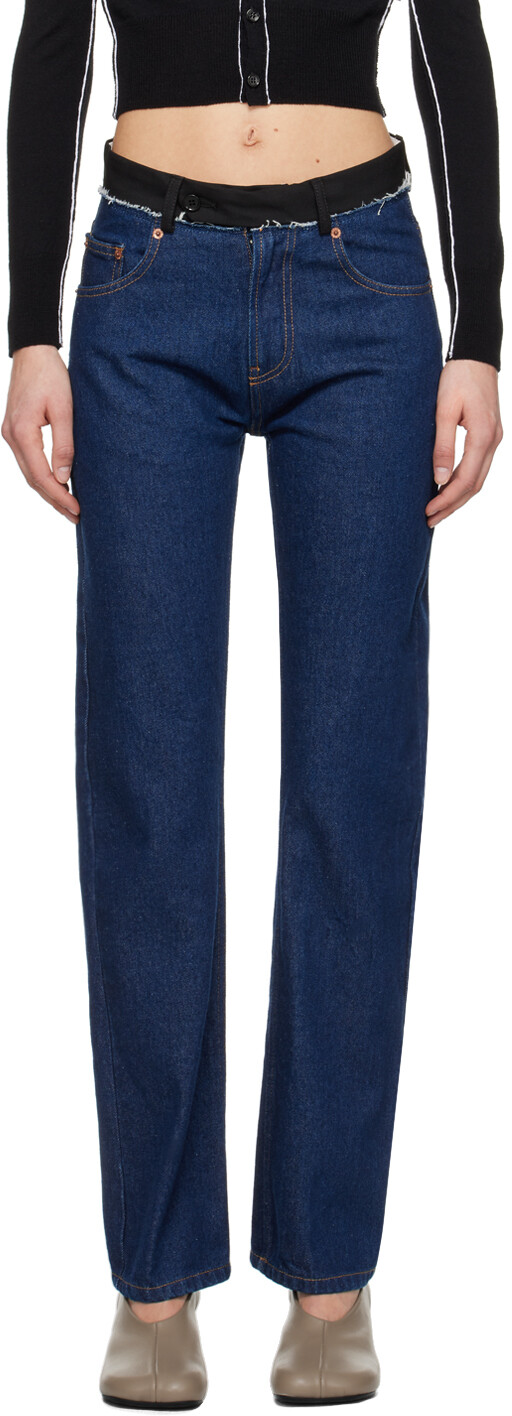 Джинсы цвета индиго с 5 карманами Mm6 Maison Margiela, цвет Blue 
Джинсы цвета индиго с 5 карманами Mm6 Maison Margiela, цвет Blue