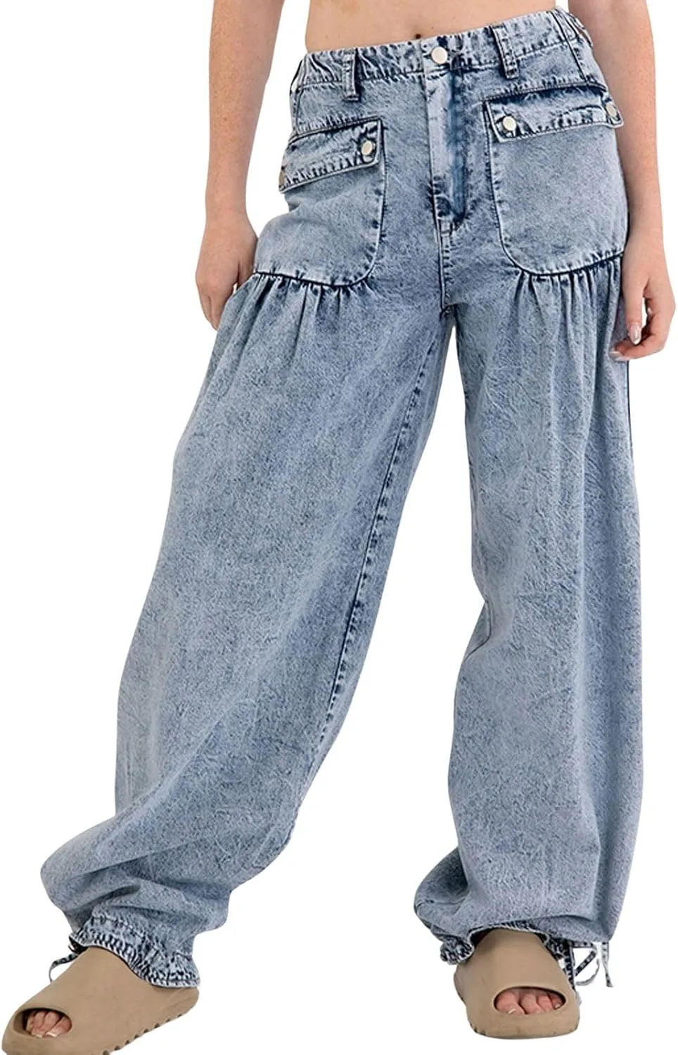 Loveimgs Женские джинсы свободного кроя с эластичным поясом
Loveimgs Женские джинсы свободного кроя с эластичным поясом