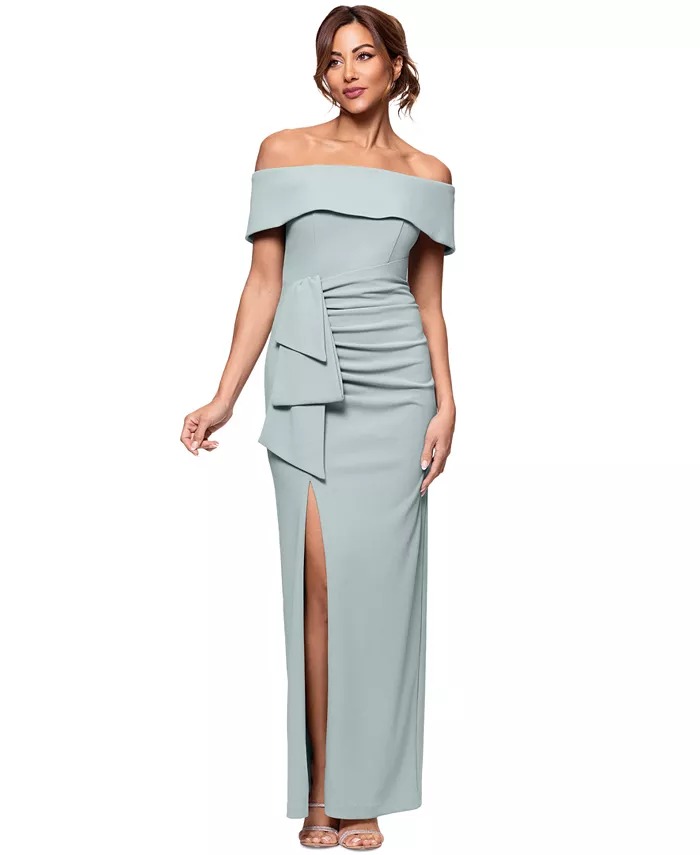 Маленькое платье с драпировкой и открытыми плечами XSCAPE, зеленый
Маленькое платье с драпировкой и открытыми плечами XSCAPE, зеленый