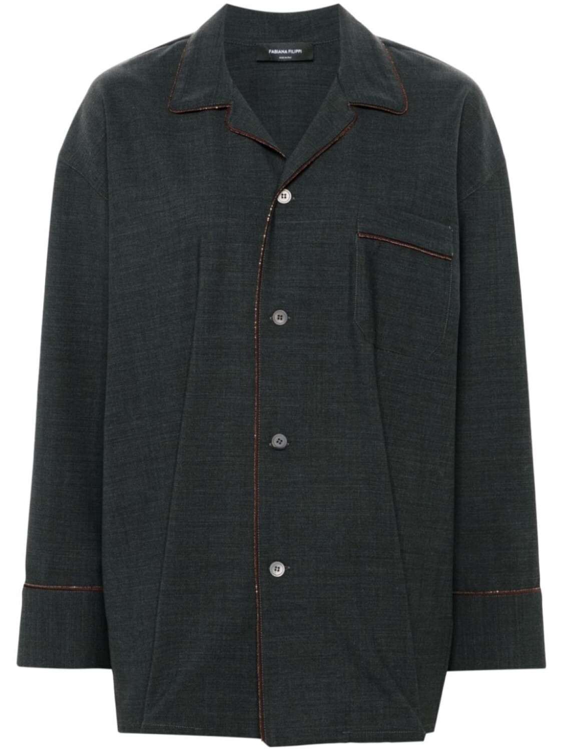 Fabiana Filippi декорированная рубашка, серый 
Fabiana Filippi декорированная рубашка, серый