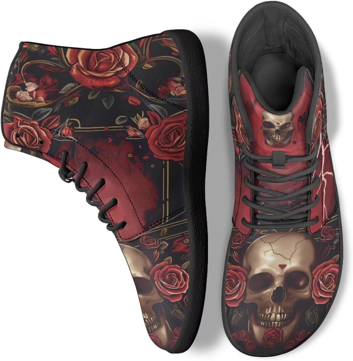 Кроссовки-босоножки с высоким верхом Skull для работы, бега и ходьбы, противоскользящие, для женщин и мужчин Ecaestolph, Gothic Skull Red Rose Flower
Кроссовки-босоножки с высоким верхом Skull для работы, бега и ходьбы, противоскользящие, для женщин и мужчин Ecaestolph, Gothic Skull Red Rose Flower